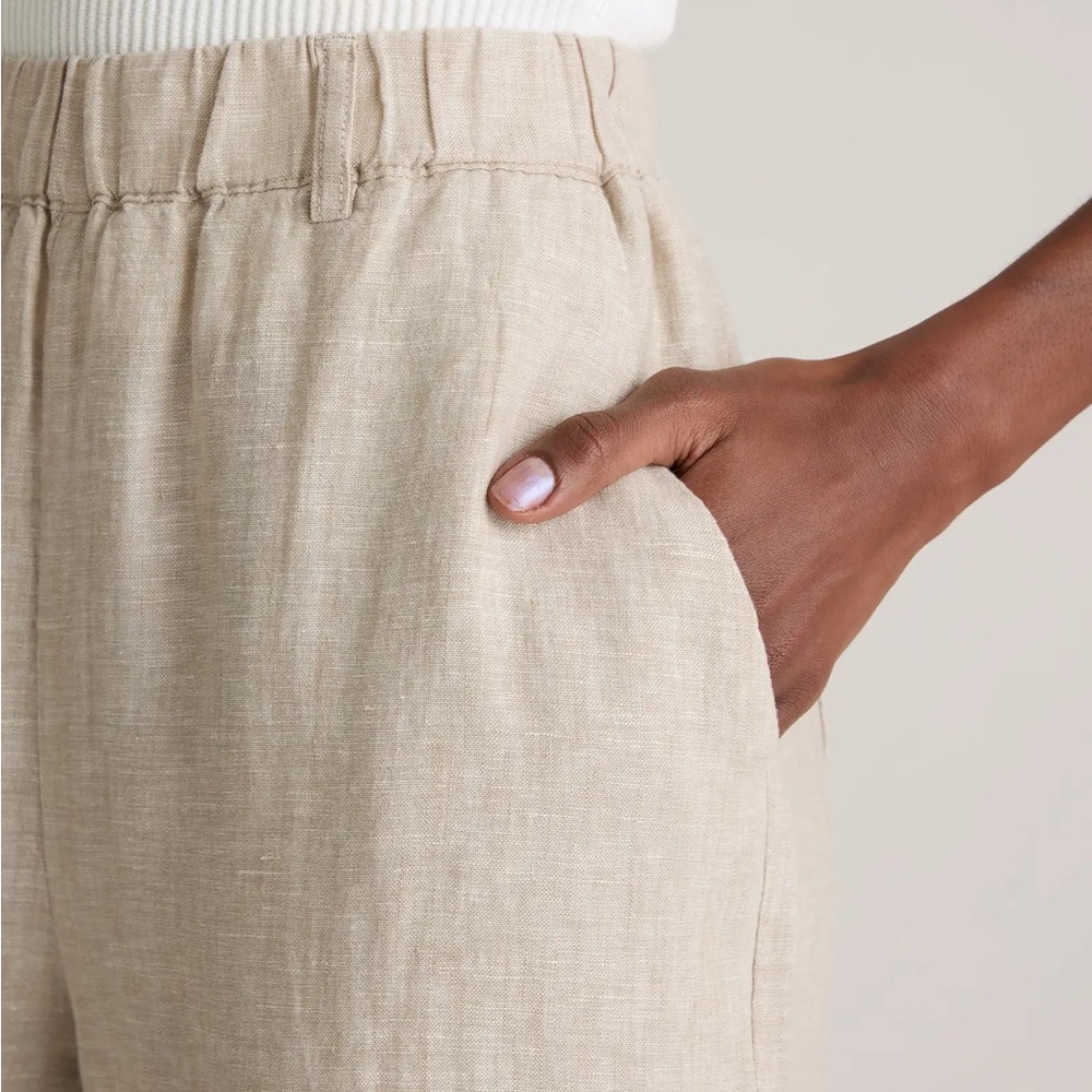 NEW Quince 100% European Linen Pants Trousers Size Large Flax Beige Tan NWT - Picture 5 of 16